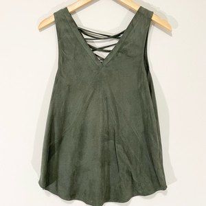 Grayson Threads Faux Suede Crisscross Tank Size XS